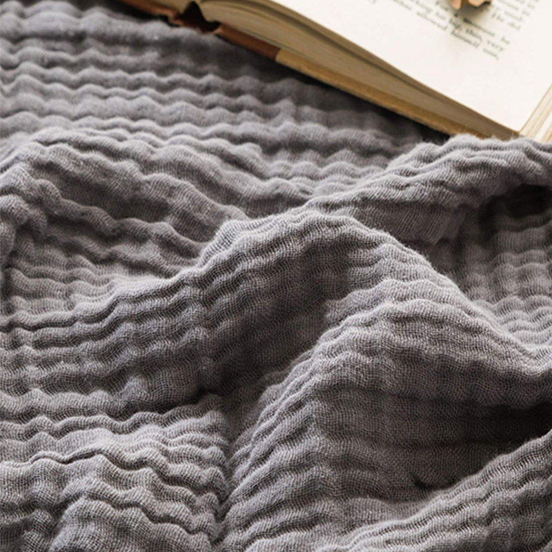 Couverture 100% coton Gwen, Gris