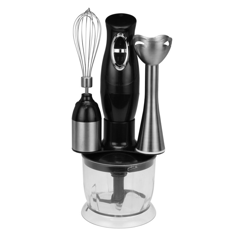 Kalorik 200 Watt 3-in-1 Immersion Blender, Mixer and Chopper, Black