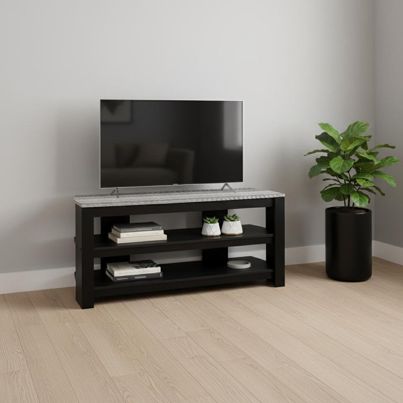  Meuble télé 42 po noir et gris, Noir
