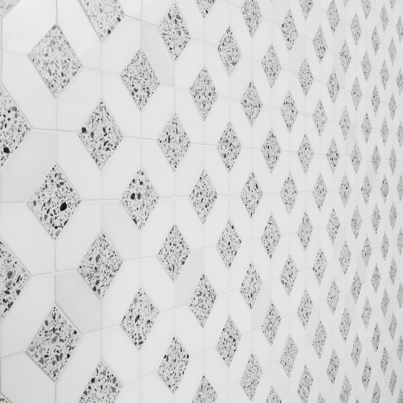 Carreau de mosaïque pour mur et plancher 12 po x 12 po Lupa, Blanc truffe