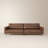 87" Mid-Century Modern Faux Leather 3-Person Sofa