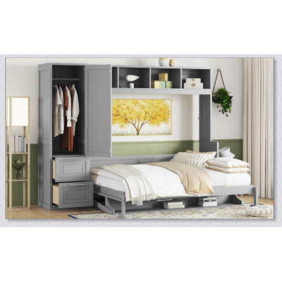Lit escamotable Murphy avec placard et tiroirs
