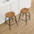 Albrecht 24.8"H Industrial Solid Wood Swivel Backless Counter Stools with Metal Base-1227147865