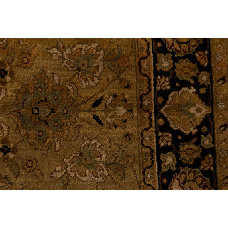 Tapis doré et noir noué à la main de haute qualité