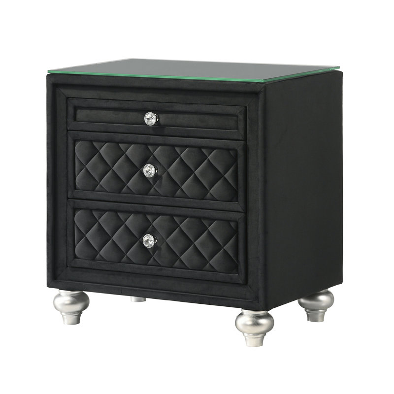 1pièce table de chevet 3 tiroirs Glam Traditional