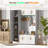 79'' Tall 4-In-1 Wooden Hall Tree - Entryway Coat Rack With Bench, 4 Hooks, 6 Storage Cabinets & Adjustable Shelf(White)-1674257262