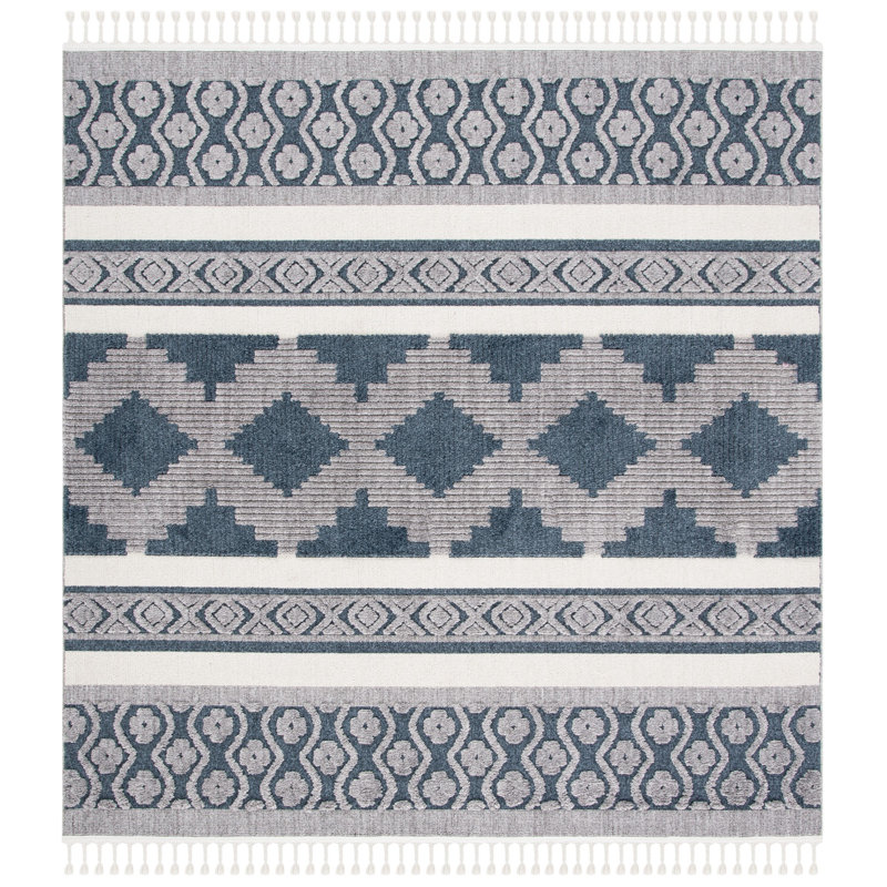 Tapis à motif géométrique Jaamal Performance, Carré 6 pi 7 po