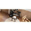 Bureau de maquillage en bois avec 4 tiroirs, prise de charge et tabouret confortable noir