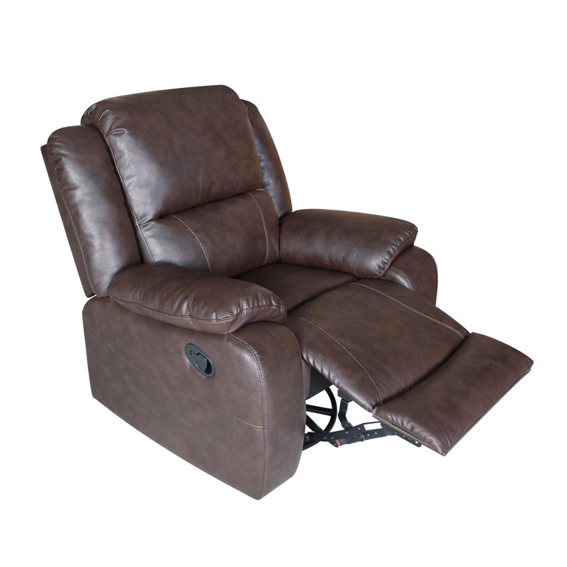 Anavia Faux Leather Swivel Recliner, Dark Brown