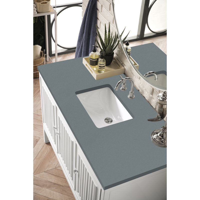 Athens 48'' W Single Vanity, Cala Blue, Glossy White, 8" Widespread