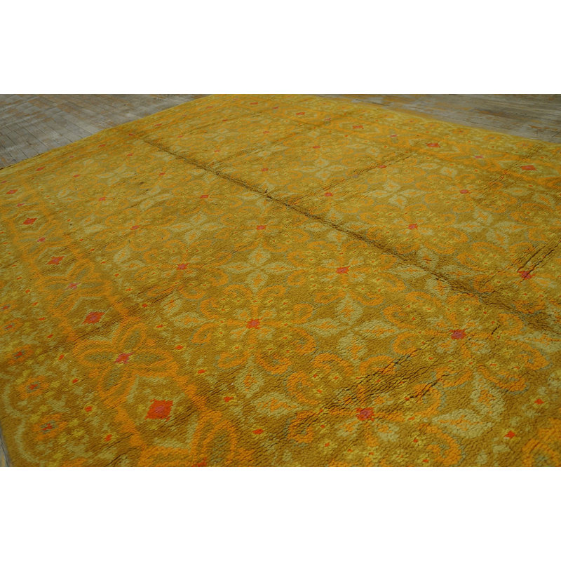 Tapis espagnol antique à motif géométrique noué