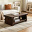 Table d'autel japonaise, table de plancher pliante, petite table basse de méditation en bois, table basse de salon, rangement multifonctionnel, brun