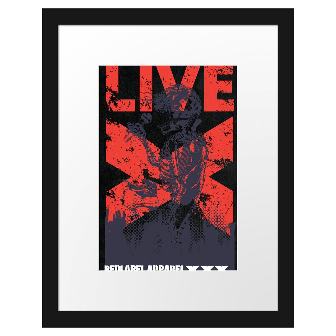 Gerahmtes Poster Live Black