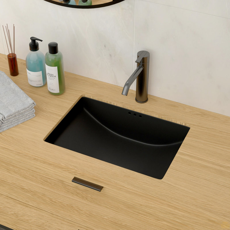 Ceramic Undermount Bathroom Sink With Overflow