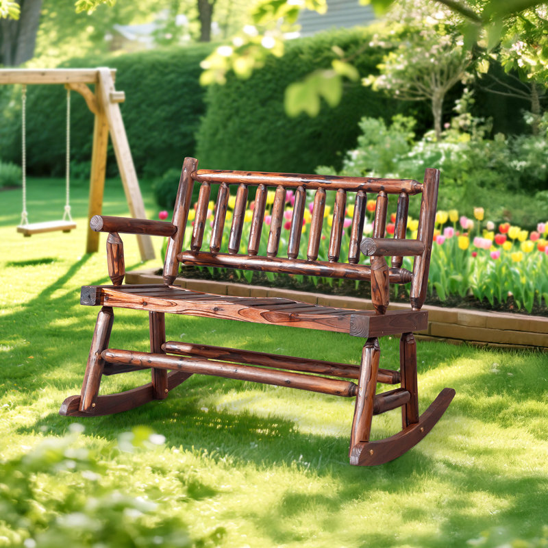 Banc à bascule en bois 44 po, Brun