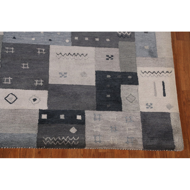 Tapis à motif géométrique gris Gabbeh