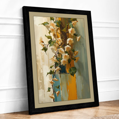 Yellow Blooms In Gold Botanical - Print