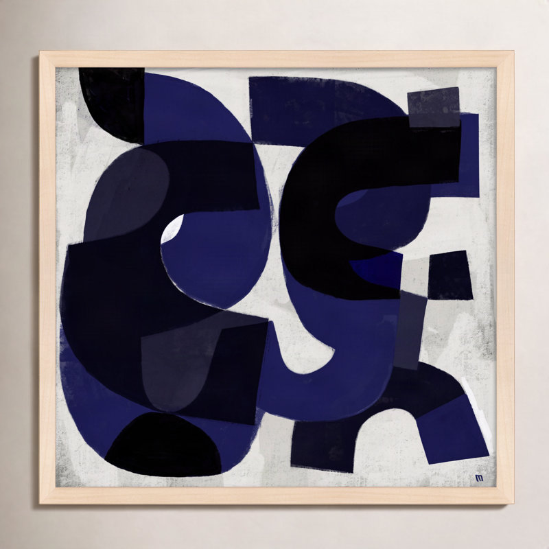 Kind Of Blue Painting by StudioM, 24" H x 24" W x 1.25" D, Maple Framed Paper