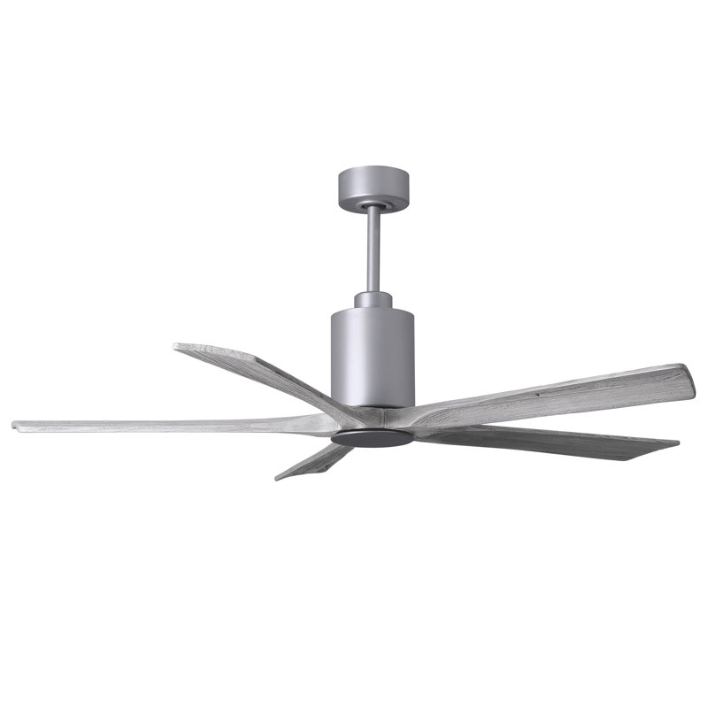 Patricia LED Downrod Ceiling Fan, Barn Wood Tone, Brushed Nickel