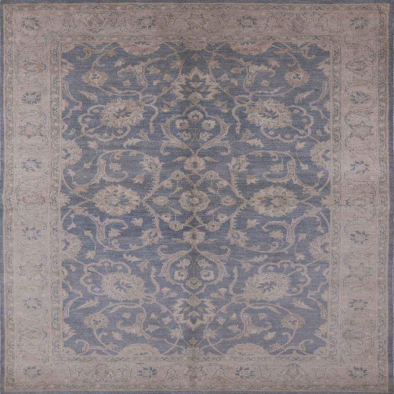 Tapis bleu / beige Libarid, Carré 3 pis