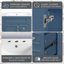 Meuble-lavabo de 24 po avec lavabo en céramique, petite armoire de lavabo de salle de bain noir, 2 tiroirs et tablette réglable, quincaillerie à fermeture silencieuse de qualité supérieure-615912633-615912638