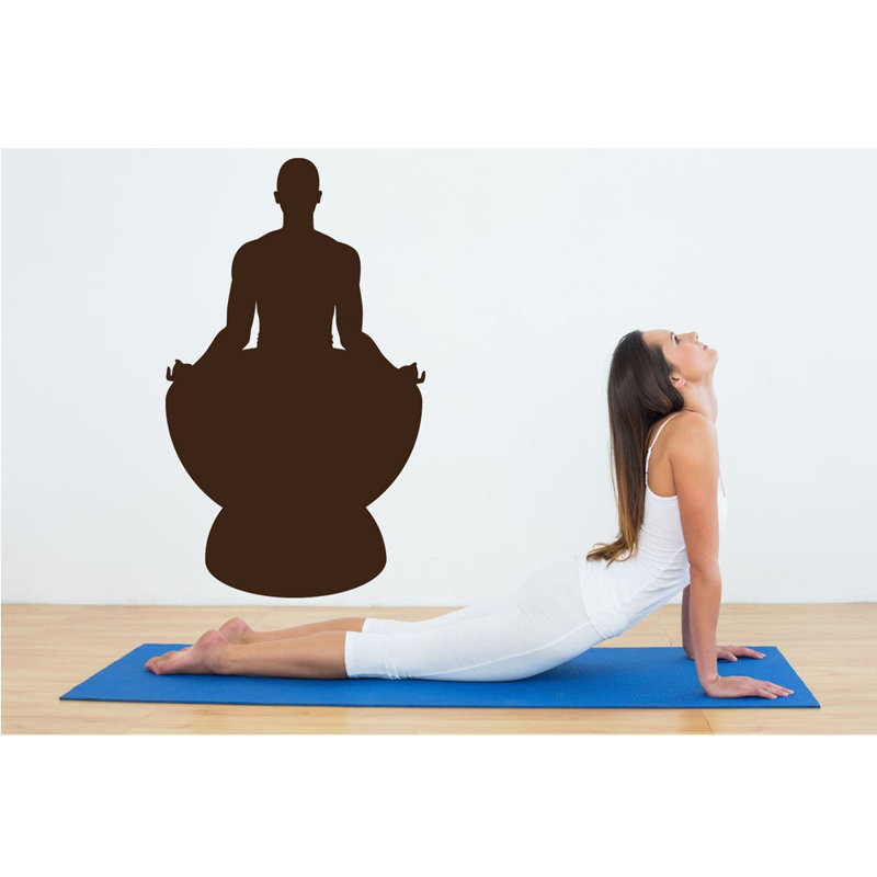 Adhésif décoratif yoga, Brun, H 24 po x l 14 po
