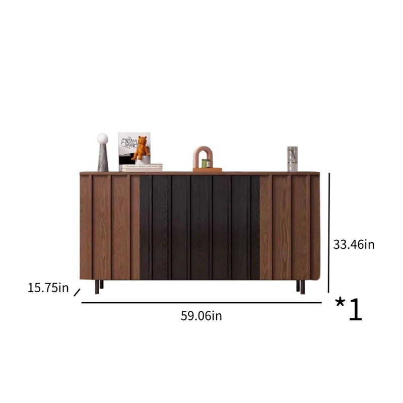 Buffet décoratif Antique, H 33,46 po x l 59,06 po x P 15,75 po