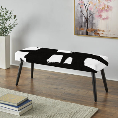 Finkel - Banc rembourré noir moderne abstrait