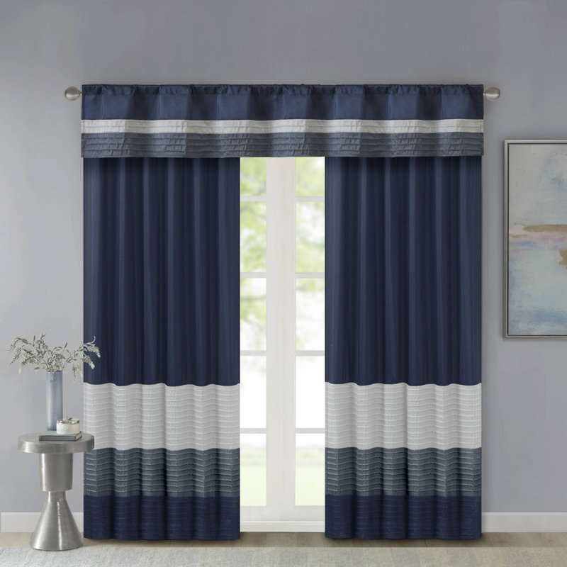 Cantonnière Amherst Polyoni Pintuck, Marine