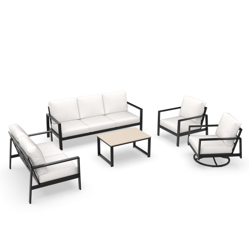 Ensemble de conversation Kachig avec coussins Sunbrella®, White