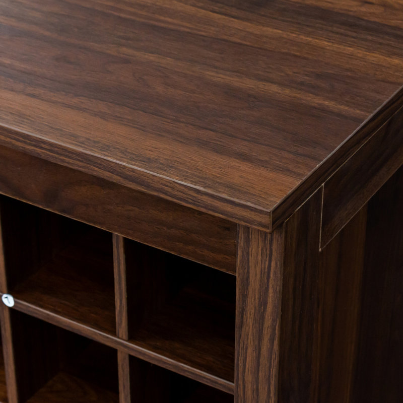 Armoire 32 bouteilles en noyer brun - Buffet modulaire pour votre maison avec fentes