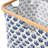 Bamboo Rimmed Krush Container Basket with Cut Out Handles Collapsible Coated Canvas and Cacti Pattern-86519640