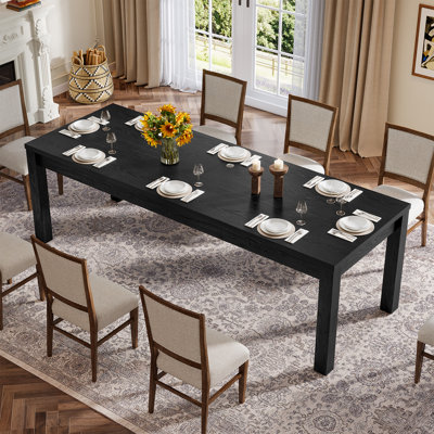 78.7 Inches Extra Long Dining Table Solid Wood 2-Person Desk, Double Workstation Home Offices, Living Rooms, Restaurants, Brown