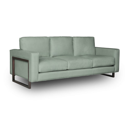 Canapé à accoudoirs carrés en cuir véritable 84 po Penelope