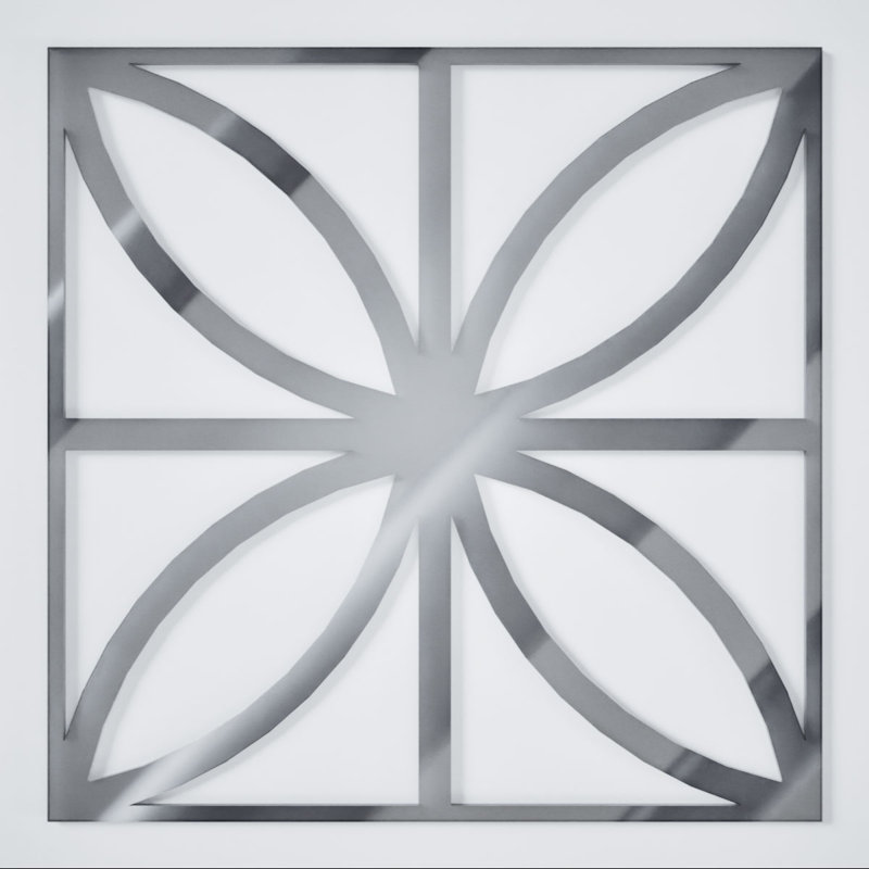 Miroir argenté Swansea, 15.38" H x 15.375" W x 0.125" D, Argent argent