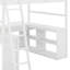 Lit mezzanine double en bois avec bureau