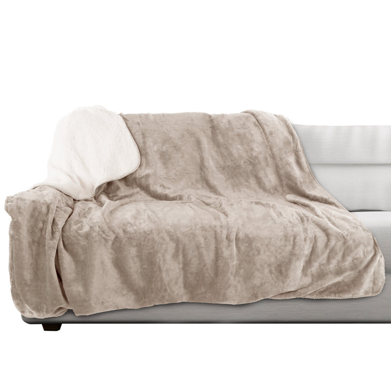 Large Tan Waterproof Reversible Pet Throw Blanket
