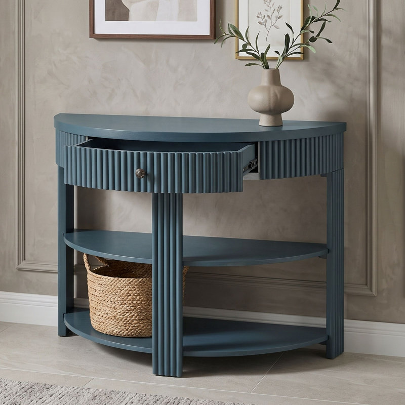 Console avec tiroir et tablettes, Marine