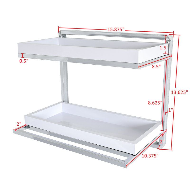 Aimee-Jayne 2-Tier 15.88" W x 13.63" H x 10.37" D Wall Mounted Bathroom Shelves