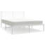 Metal Bed Frame with Headboard White-275720865