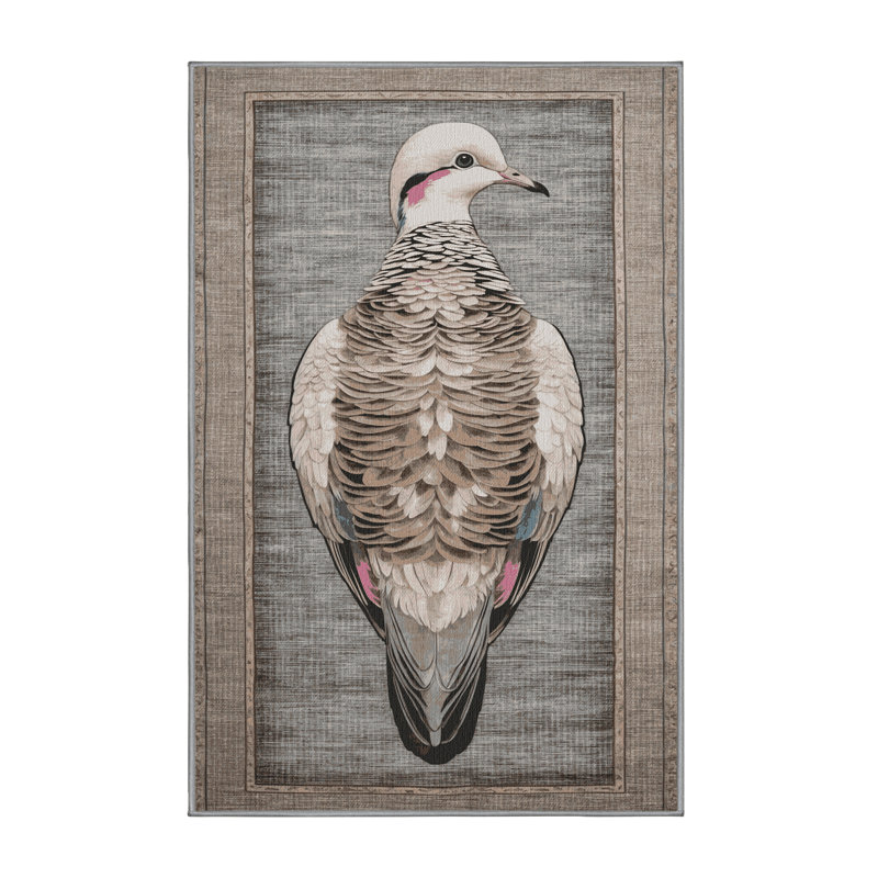 Washable Cape Turtle Dove Birds Area Rug, Rectangle 6' x 9'