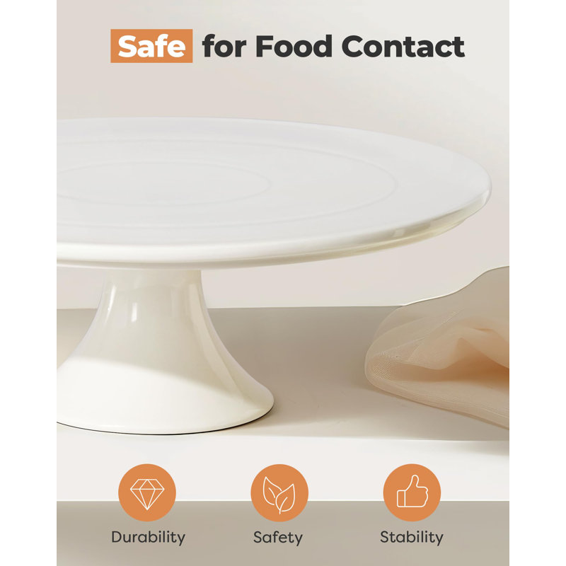 White Porcelain Tiered Cake Stand for Desserts, 12 x 12 Inches