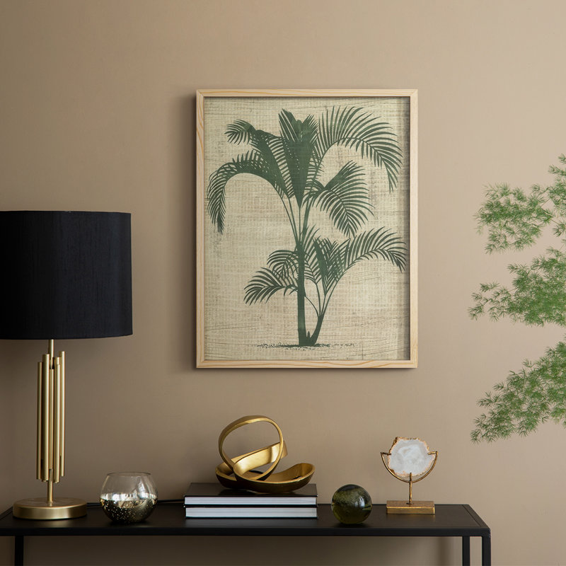 «Palmier en toile de jute silhouette II», Naturel, H 30 po x l 24 po