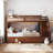 Twin Over Twin Bunk Bed with Trundle and 3 Storage Stairs, Storage Bunk Bed, Kids Bed, Walnut-129032217