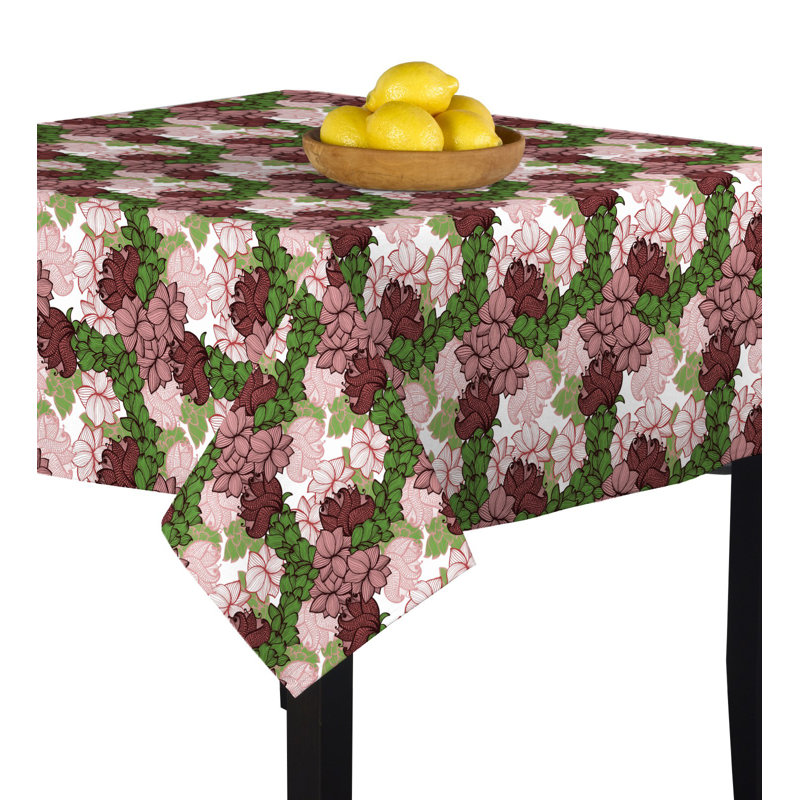 Lenny Positive Negative Floral Tablecloth, 90" L x 90" W