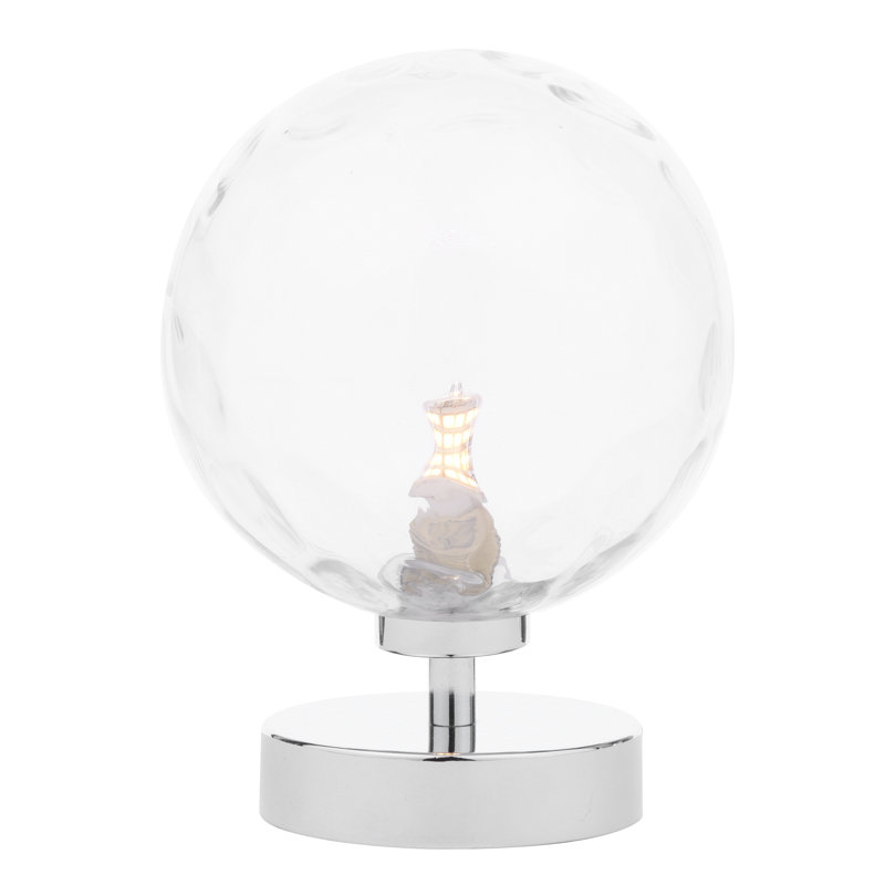 Metal Table Lamp Lamp, Chrome, Clear