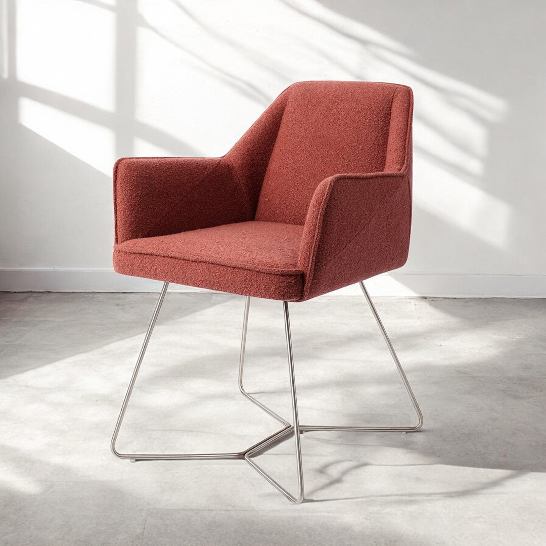 Davyen Polyester Upholstered Metal Armchair