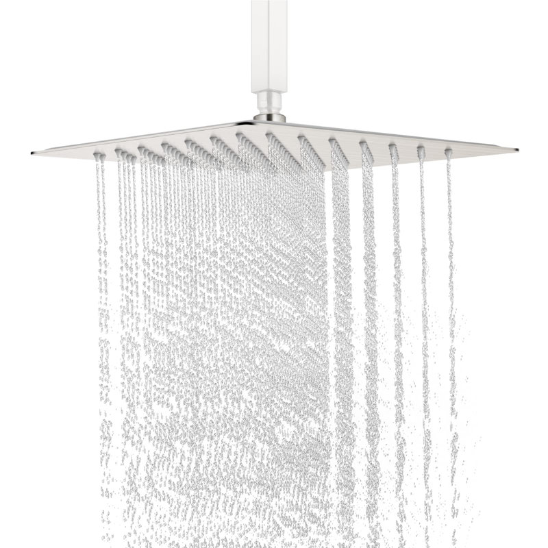 Rain Fixed Shower Head 1.8 GPM GPM, Brushed Nickel