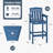 Durable Tall Adirondack Chairs Set, Hdpe Wood-grain Bar Stools For Patio
