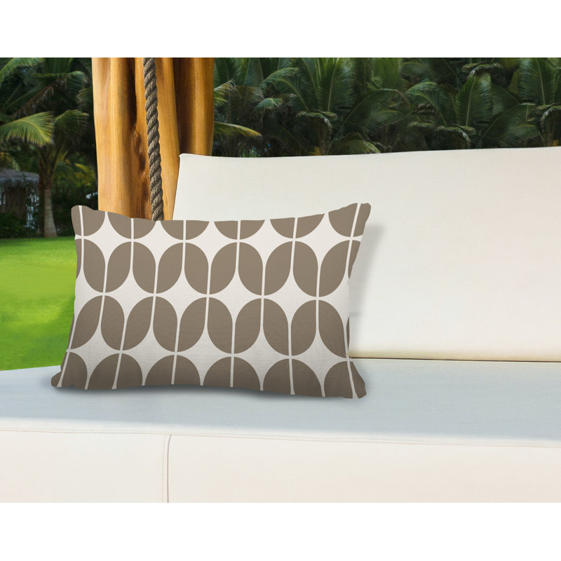 Housse et insert de coussin extérieur d'extérieur, Beige, 14 po x 20 po, Rectangle